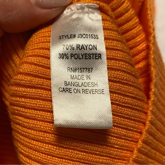 💚 Jolie & Joy | Orange Ribbed Sleeveless Fitted Dress - With Stretch - medium - Picture 4 of 5